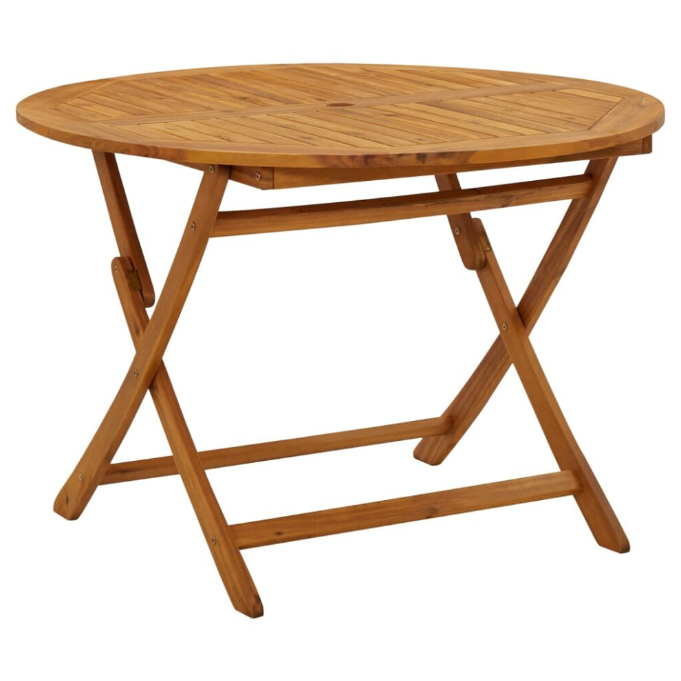Vidaxl Solid Acacia Wood Folding Garden Table 110 Cm Patio Bistro Dining Table