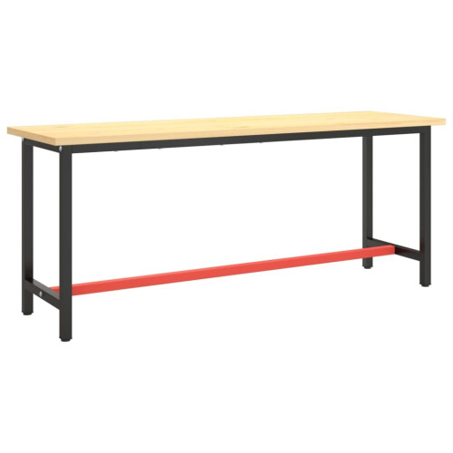 VidaXL vidaXL Work Bench Frame Matte Black and Matte Red Metal Table Bracket Base 1
