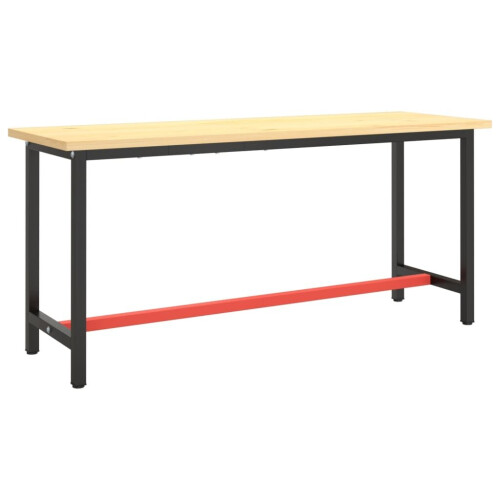 VidaXL vidaXL Work Bench Frame Matte Black and Matte Red Metal Table Bracket Base 1