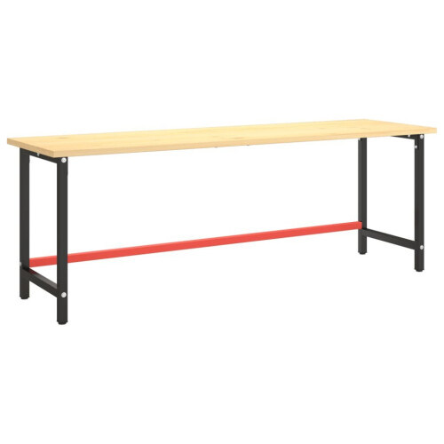 VidaXL vidaXL Work Bench Frame Matte Black and Matte Red Metal Table Bracket Base 1