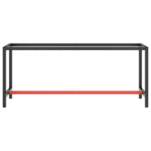 VidaXL vidaXL Work Bench Frame Matte Black and Matte Red Metal Table Bracket Base 2