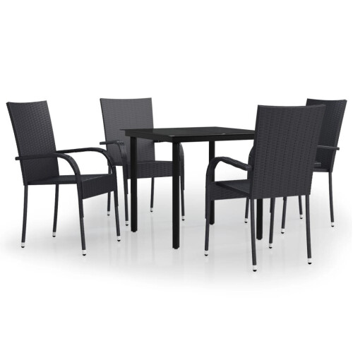 VidaXL vidaXL 5-tlg. Garten-Essgruppe Schwarz