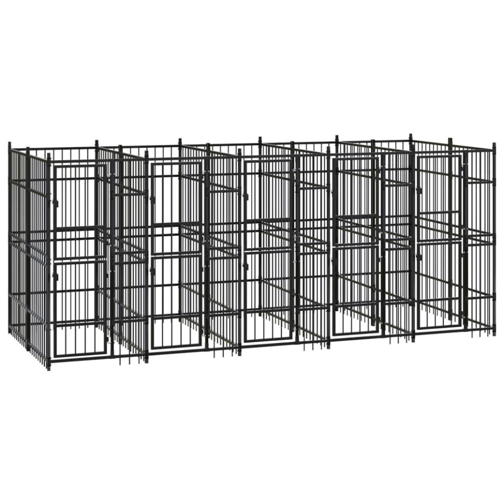 Vidaxl Outdoor Dog Kennel Steel 9.22 M? Garden Patio Puppy Enclosure Dog House