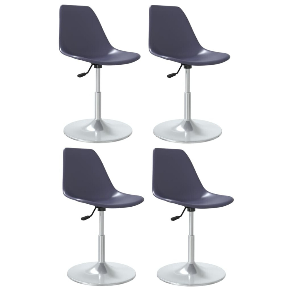 vidaXL 4x Swivel Dining Chairs Lila PP Dinner Chair Seat Seating Furniture