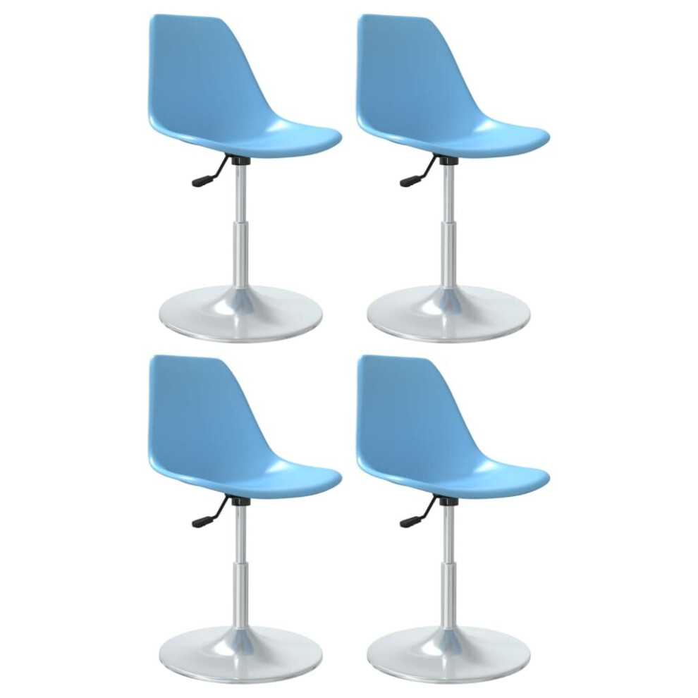 vidaXL 4x Swivel Dining Chairs Blue PP Dinner Chair Seat Seating Furniture