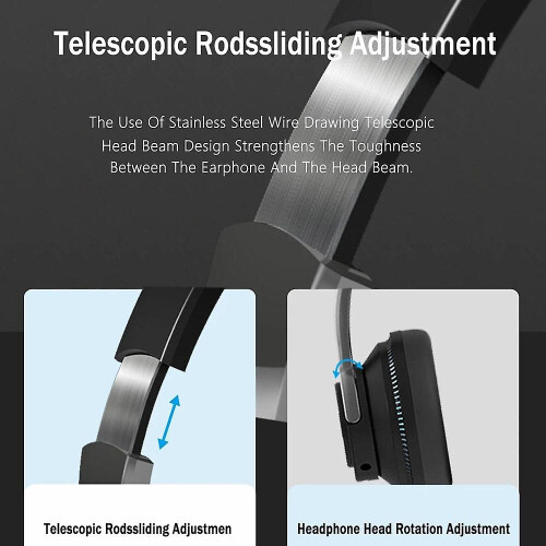 (Blue) Wireless Headset Bluetooth Headphone Noise Cancelling Game Headset With Led Light 1