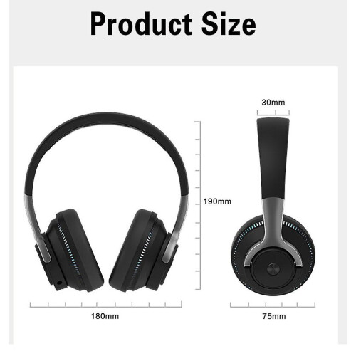 (Blue) Wireless Headset Bluetooth Headphone Noise Cancelling Game Headset With Led Light 2