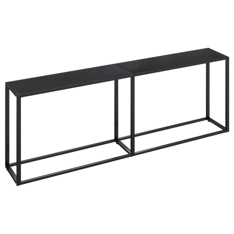 vidaXL Console Table Black Tempered Glass Living Room End Hall Porch Table