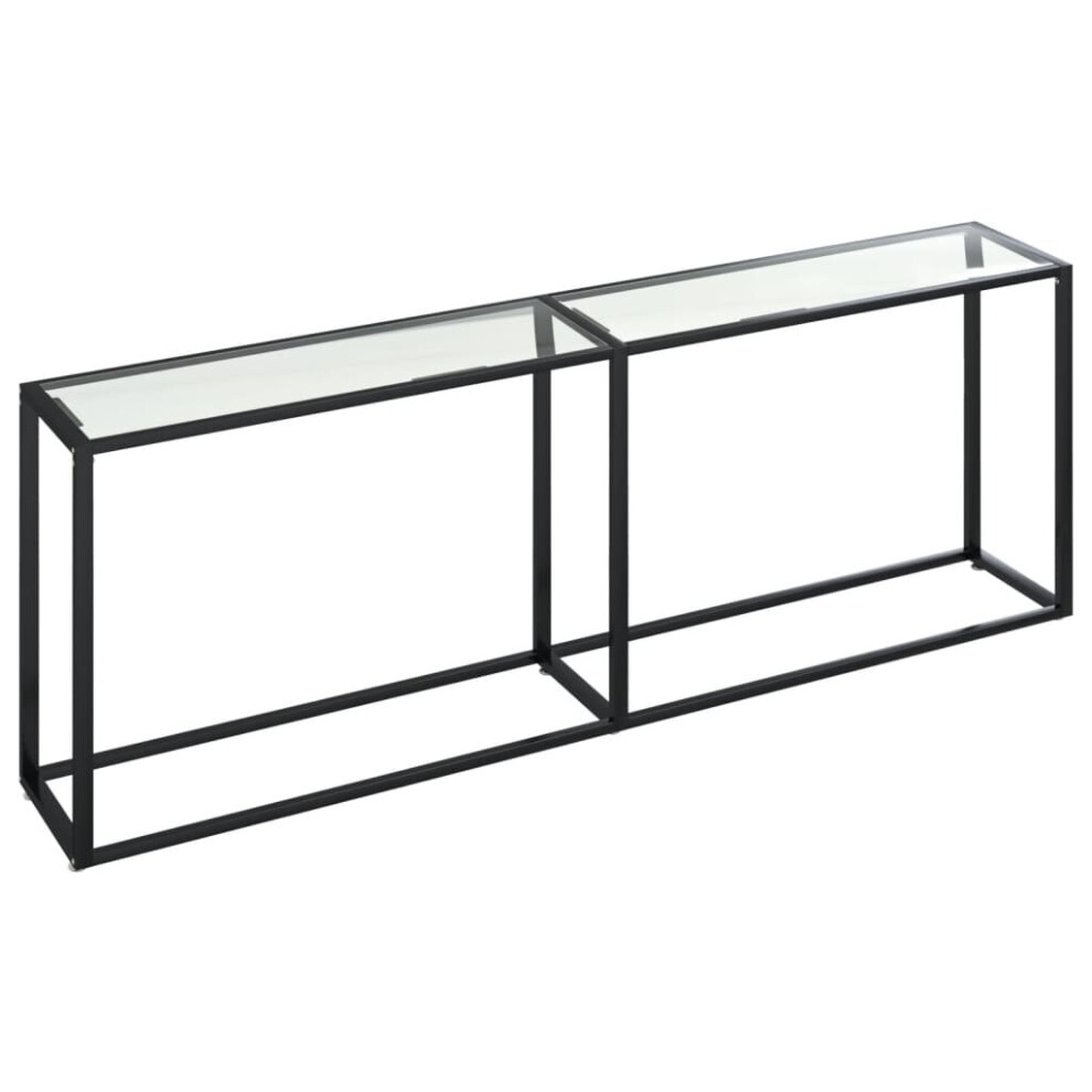 vidaXL Console Table Transparent Tempered Glass Home End Hall Porch Table