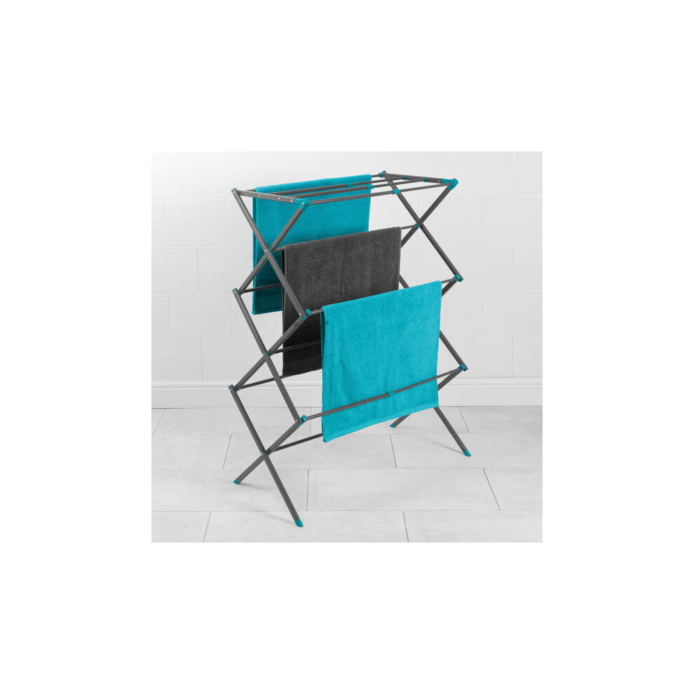 Beldray Grey 3 Tier Clothes Dryer Airer Horse Folding Compact