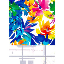 (150 cm Width x 140 cm Drop, White) Listercartwright Azalea Floral Blackout Roller Blinds Windows Blind Easy Fit Child Safety Included