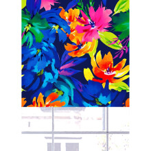 (150 cm Width x 140 cm Drop, Blue) Listercartwright Azalea Floral Blackout Roller Blinds Windows Blind Easy Fit Child Safety Included