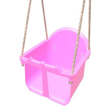 (Pink) Rebo Baby Toddler Swing Seat with Adjustable Ropes - Perfect for Swing Sets and Climbing Frames
