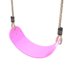 (Pink) Rebo Children's Flexible Belt Swing Seat - Perfect for Swing Sets and Climbing Frames