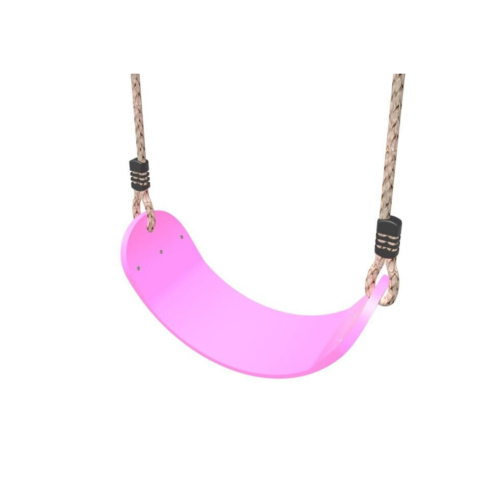 (Pink) Rebo Children's Flexible Belt Swing Seat - Perfect for Swing Sets and Climbing Frames