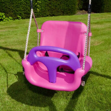 (Pink) Rebo 3 in 1 Baby Toddler Children's Growable Swing Seat - Perfect for Swing Sets and Climbing Frames