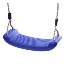 (Blue) Rebo Children's Swing Seat with Adjustable Ropes - Perfect for Swing Sets and Climbing Frames