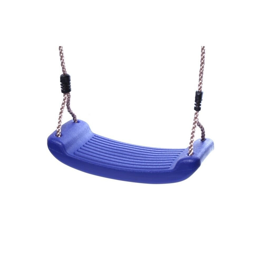 (Blue) Rebo Children's Swing Seat with Adjustable Ropes - Perfect for Swing Sets and Climbing Frames