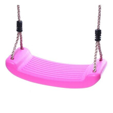 (Pink) Rebo Children's Swing Seat with Adjustable Ropes - Perfect for Swing Sets and Climbing Frames