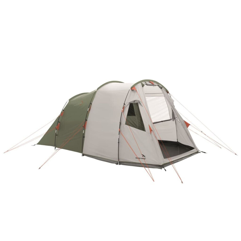 Easy Camp Tunnel Tent 4-person Green and Cream Outdoor Camping Hiking Tent