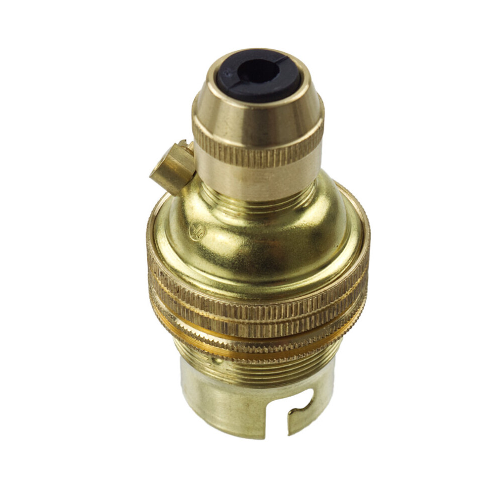 BC | B22 | Bayonet Cap Brass Pendant Lampholder with Cord Grip 40927