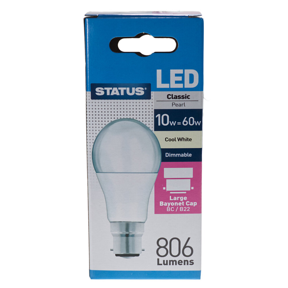 10w BC Cool White Dimmable GLS 8186222