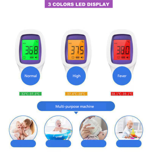 LED Three Color Display Non-Contact Forehead Infrared Thermometer Handheld 2