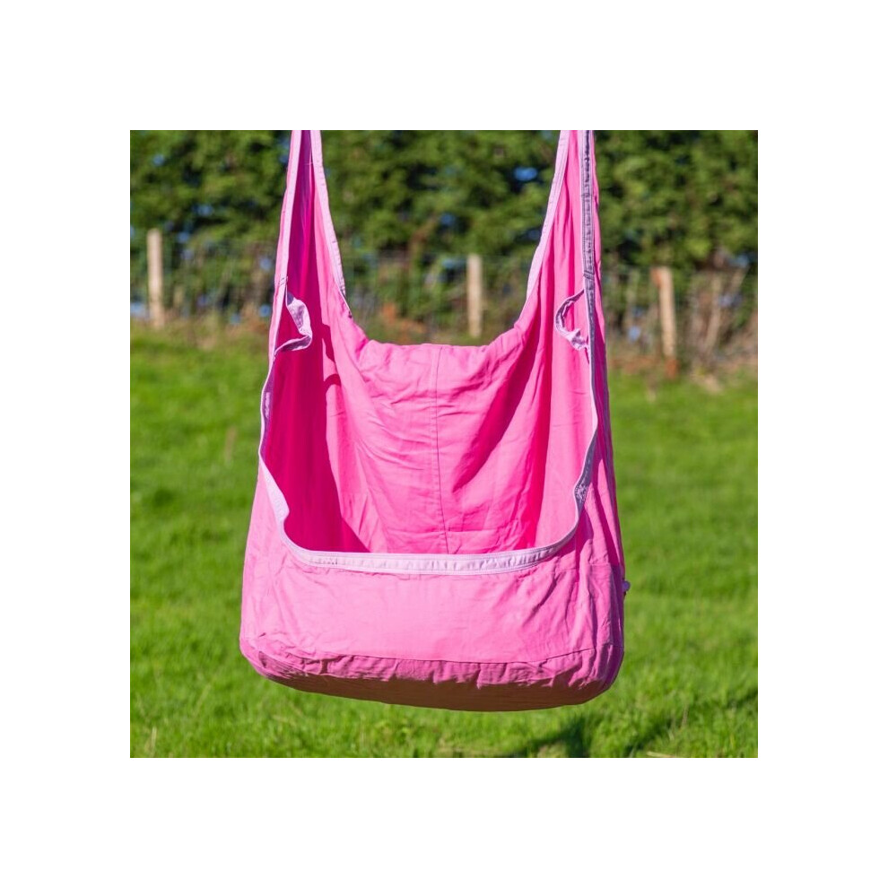 (Pink) Rebo Children's Hanging Cocoon Pod Chair Hammock Swing Seat - Perfect for Swing Sets and Climbing Frames