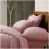 (King, Pink) Luxury Teddy Bear Fleece Plain Cover Bedding Set 2