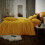 (Single, Ochre) Luxury Teddy Bear Fleece Plain Cover Bedding Set 1