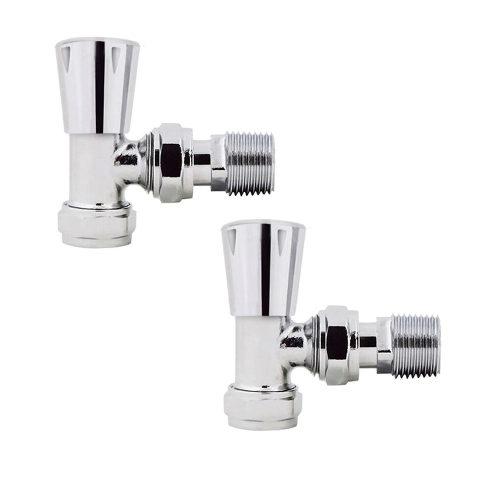 15mm x 1/2" Angled Manual Radiator Valves Towel Rail Designer Valve Chrome