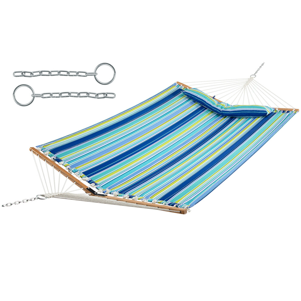 Portable Hammock with Spreader Bars & Detachable Pillow