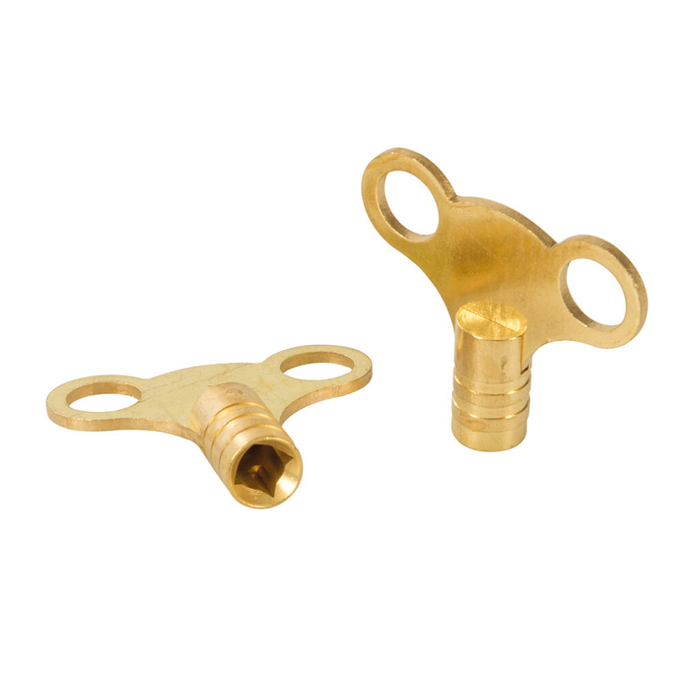 2 PACK Brass Square Socket Radiator Key - Bleed & Vent Maintenance Tool