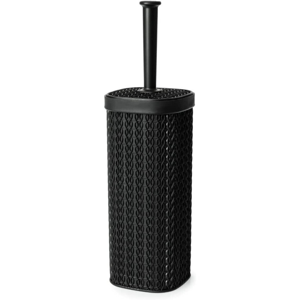 BLACK Lace Design Toilet Brush, Plastic Pretty Discreet Accessory