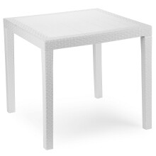 (White ) Square Garden Plastic Patio Dining Whether Proof Table Indoor Outdoors Furniture