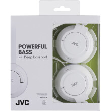 JVC HAS180 The Amazing On-Ear Headphones, White Powerful Bass NEW