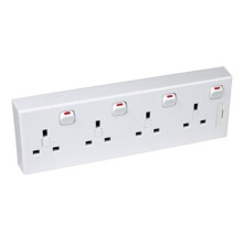 CED CS1-4 Converter Socket 1 / 2 Gang to 4 Gang (Fused) - 13 Amp