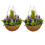 Selections 2 x Artificial Lavender & Eucalyptus Topiary Hanging Baskets (25cm) 1
