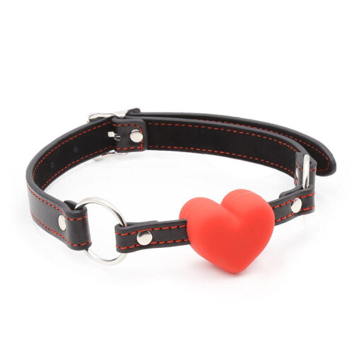 Heart Shaped Silicone Mouth Gag (Red) 1