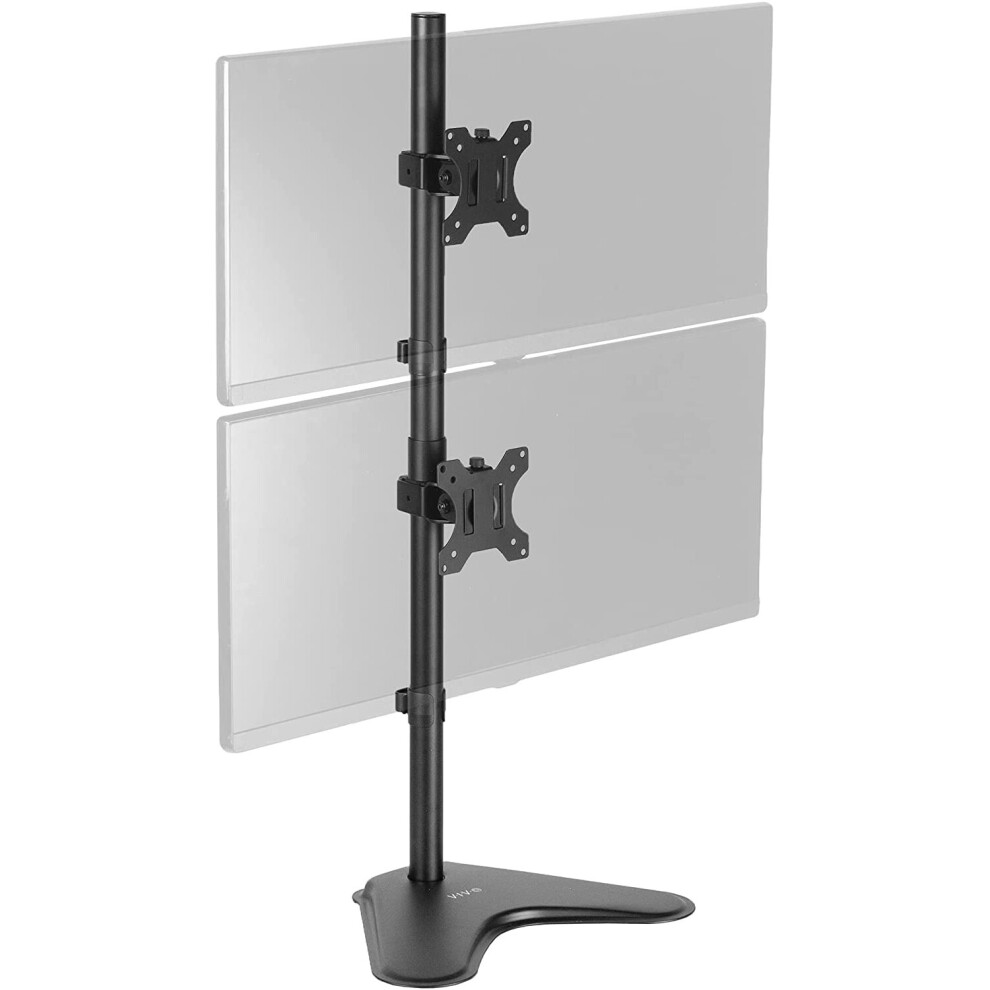 VIVO Dual Monitor Desk Stand Free-standing LCD mount, Holds in Vertical Position 2 Screens up to 30" (STAND-V002L)