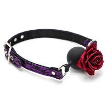 Red Rose Ball Gag (Purple)