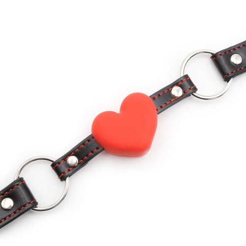 Heart Shaped Silicone Mouth Gag (Red) 2