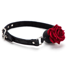 Red Rose Ball Gag (Black)