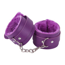 PU Leather Cushioned Wrist & Ankle Cuffs (Purple)