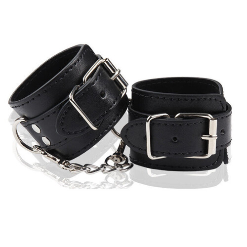 PU Leather Ankle & Wrist Cuffs (Black)