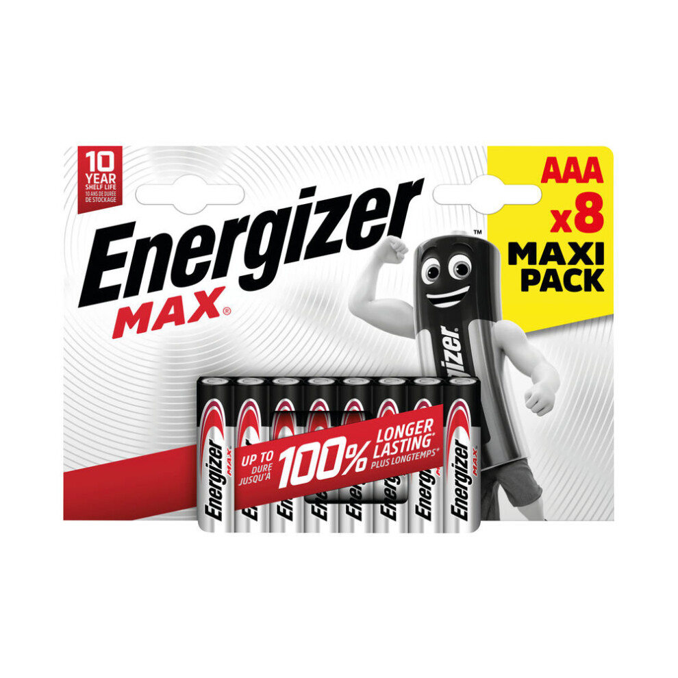 Energizer Max AAA Battery Pack of 8 E303324100 ER43798