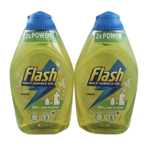 Flash Multi Surface Gel Ultra Power Concentrated Gel Lemon, 600ml x 2