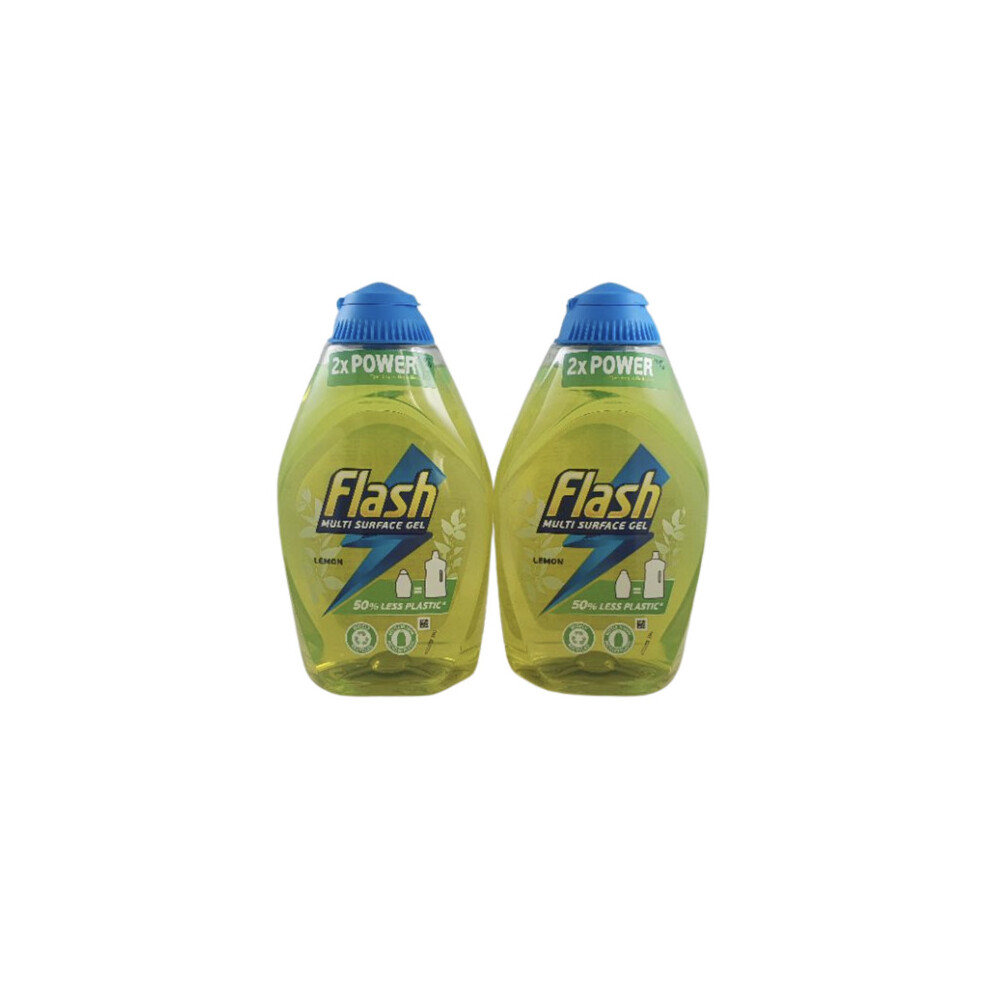 Flash Multi Surface Gel Ultra Power Concentrated Gel Lemon, 600ml x 2