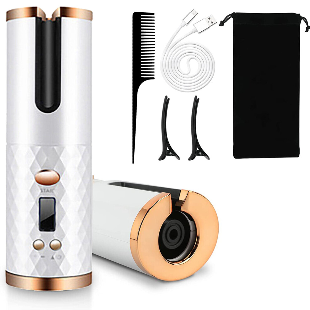 Cordless Automatic Hair Curler | Portable Curling Tongs LCD Display