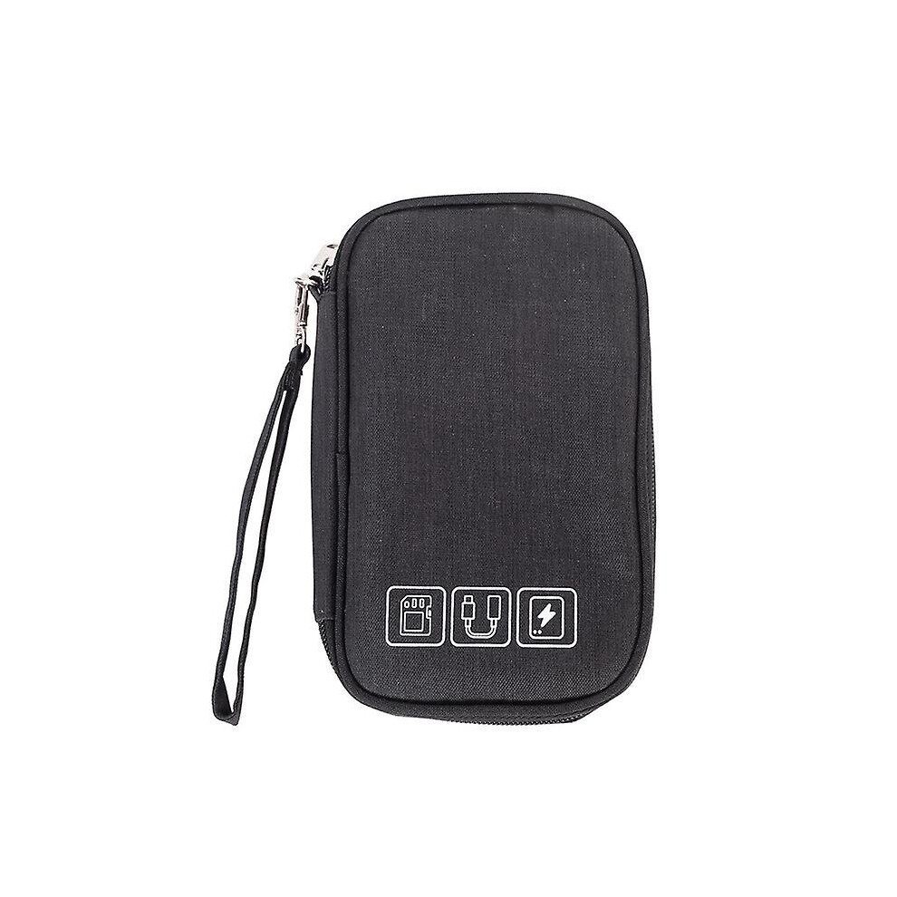(Black) Cable Organizer Bag Electronic Accessories Storage Case For Usb And Charger 764799502168